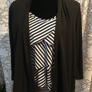 NOTATIONS Black and white blouse size Large